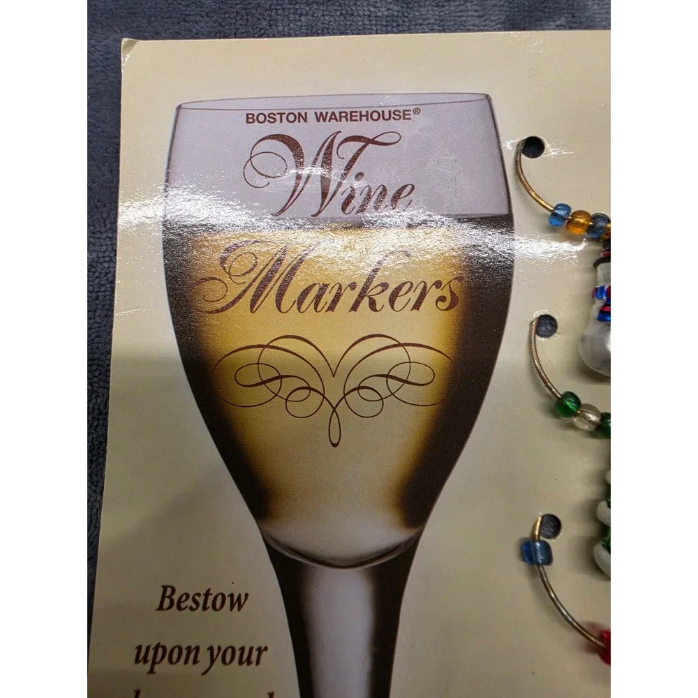 Boston Warehouse Christmas Wine Glass Markers Charms Set of 6 Santa Nutcracker
